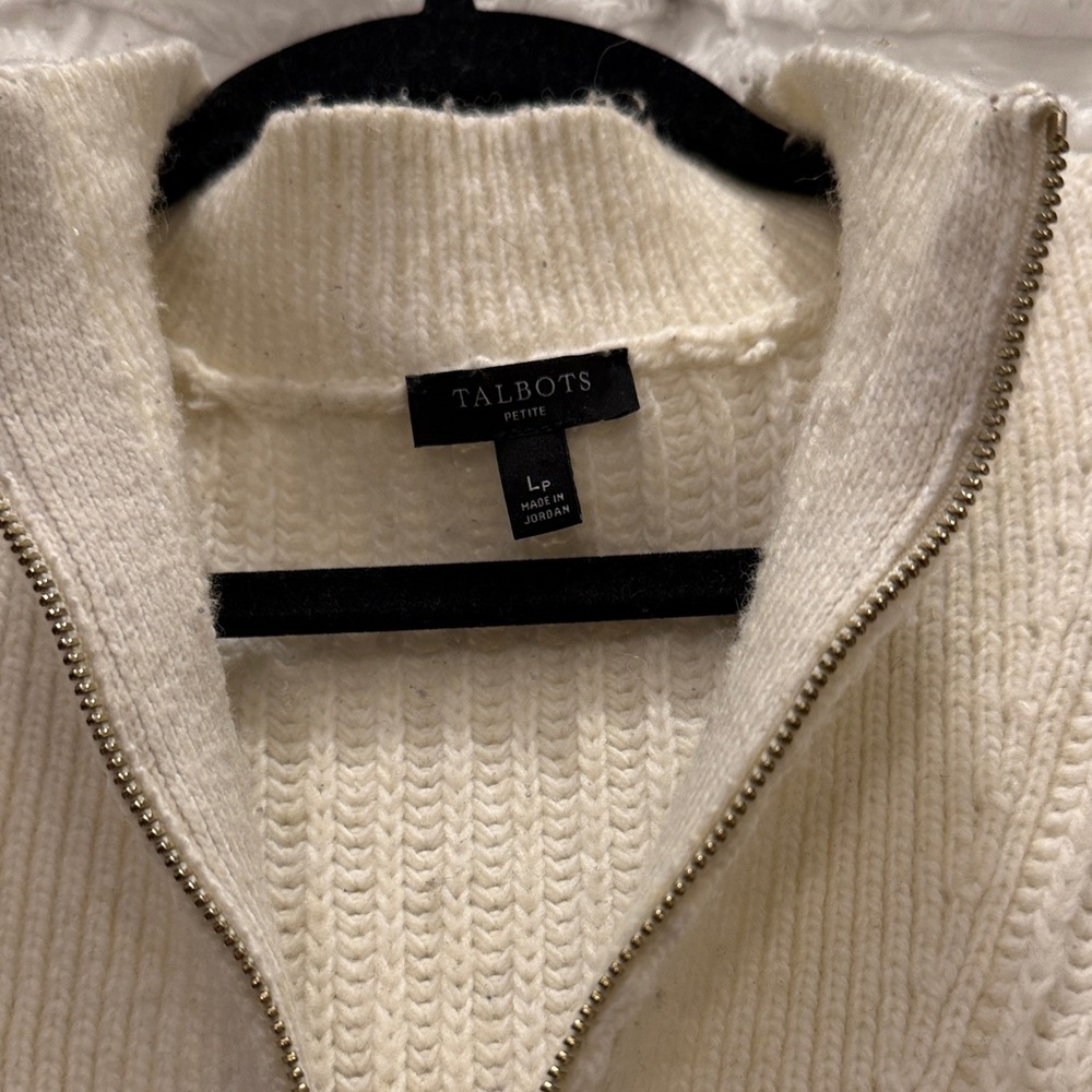 Talbots Colorblock Zip-Up Sweater - Picture 2 of 5